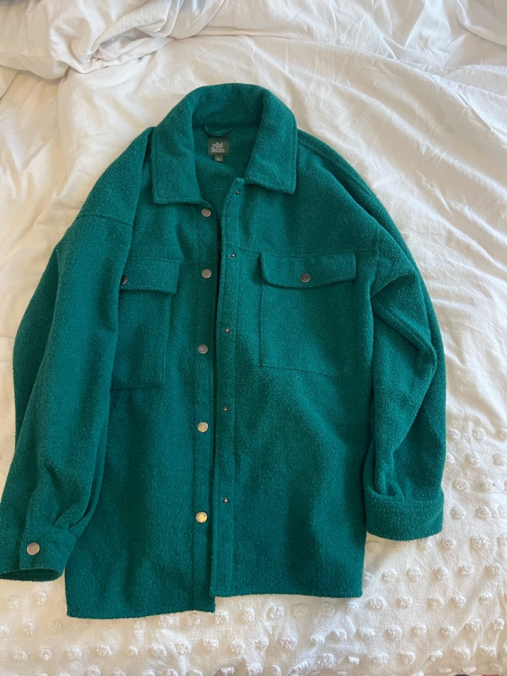 wild fable Teal Wool-Blend Shacket